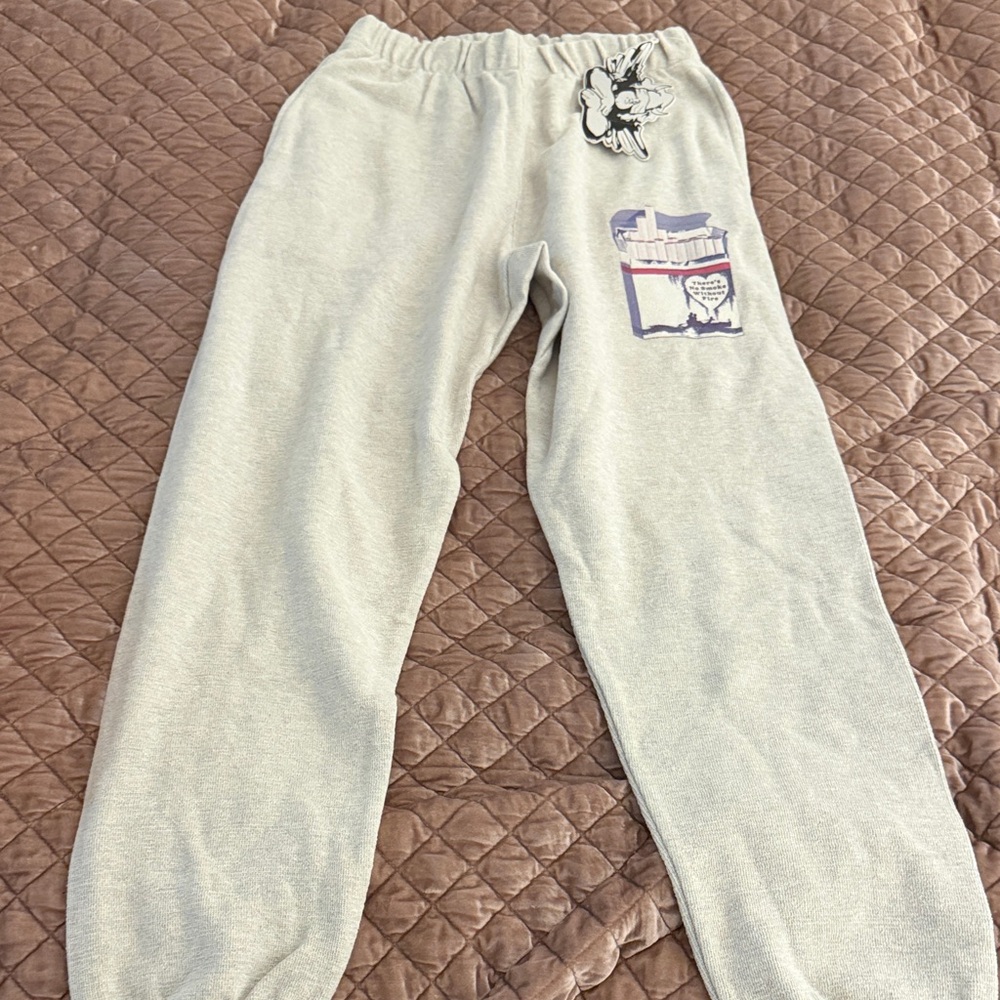 Gray Sweatpants with Pocket Detail